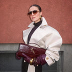 Damen stylischer Trenchcoat mit breitem Kragen und Gürteldetails R&B