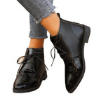 Damen modische stiefeletten mit glänzenden Akzenten und Schnürung R&B