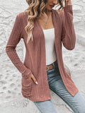 Damen Strickjacke mit wärmendem Rippenmuster und praktischen Taschen R&B