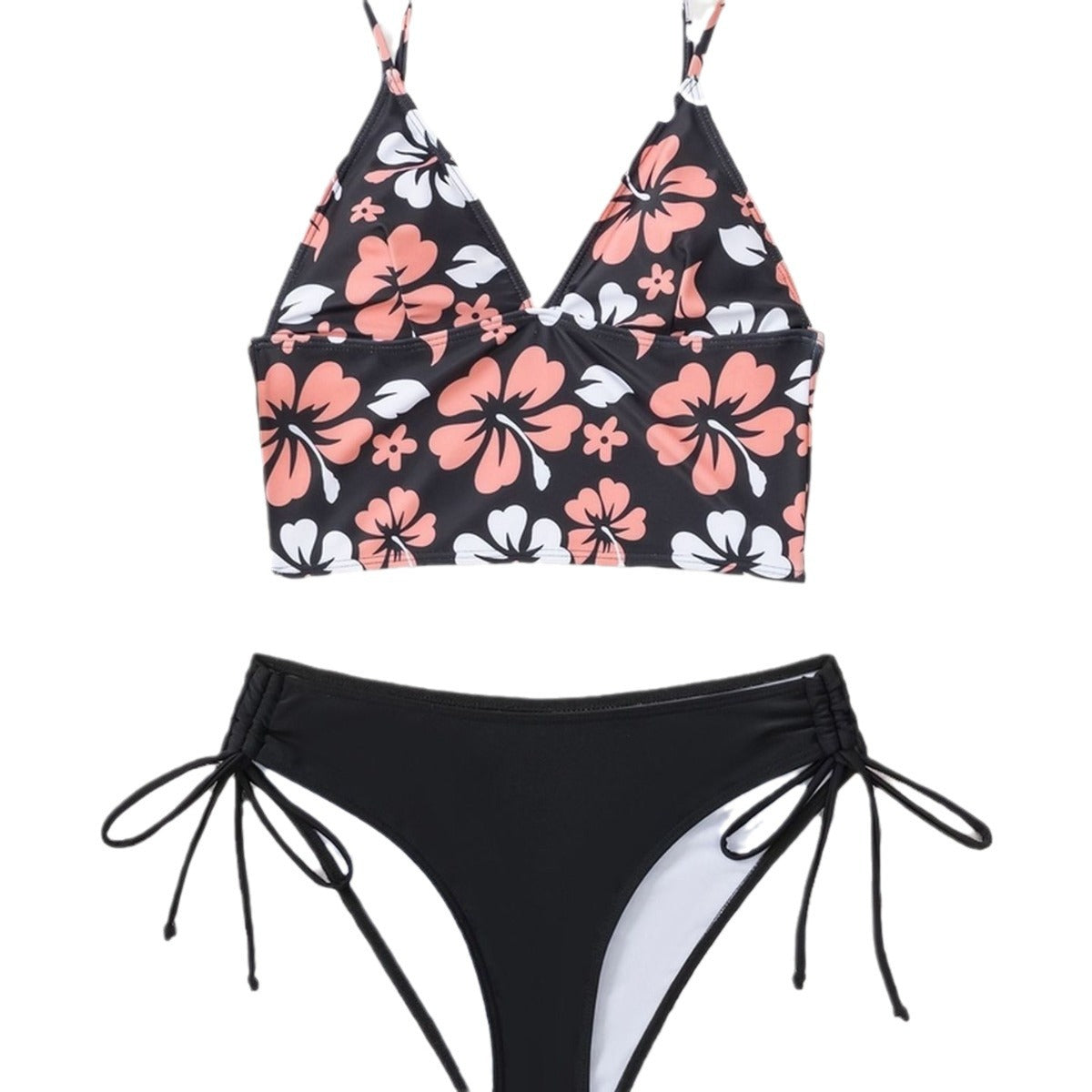 Damen Bikini-Set mit floralem Oberteil und bequemen Bändchen R&B