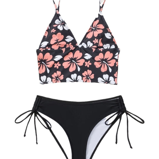 Damen Bikini-Set mit floralem Oberteil und bequemen Bändchen R&B