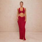 Damen elegantes Bodysuit mit Kreuz-Trageoption und seitlichem Schnitt R&B