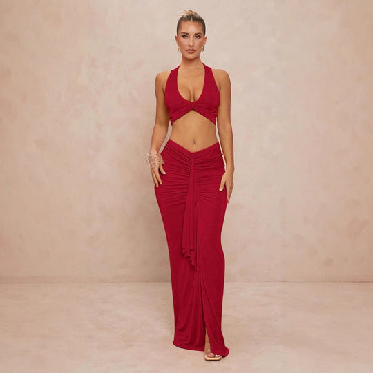 Damen elegantes Bodysuit mit Kreuz-Trageoption und seitlichem Schnitt R&B