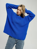 Damen lässiger Oversized Pullover mit strukturiertem Strickmuster R&B