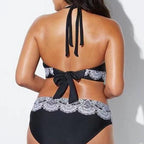 Damen Triangel-Bikini mit kontrastierenden Dessins R&B