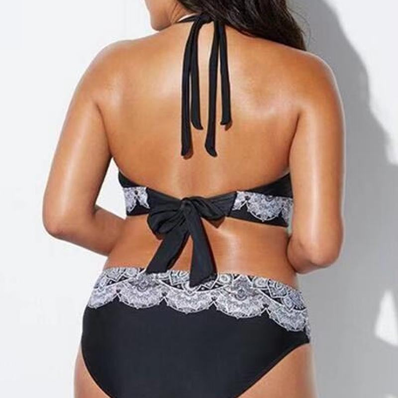 Damen Triangel-Bikini mit kontrastierenden Dessins R&B