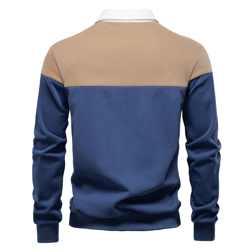 Herren Langarm Poloshirt mit modernen Farbapplikationen und hochwertigem Stoff