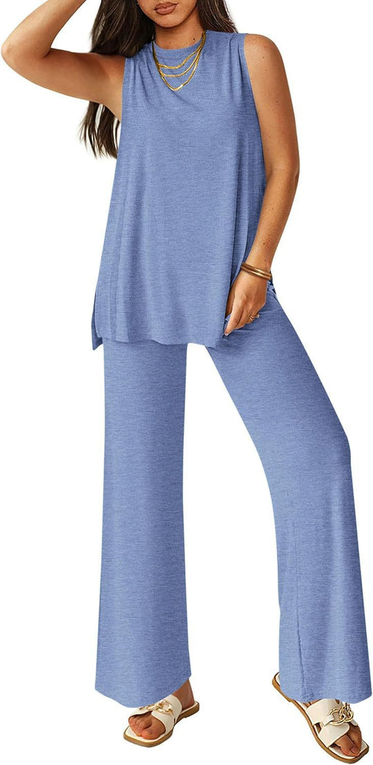Damen Legere Oberteil und weite Hose Set R&B