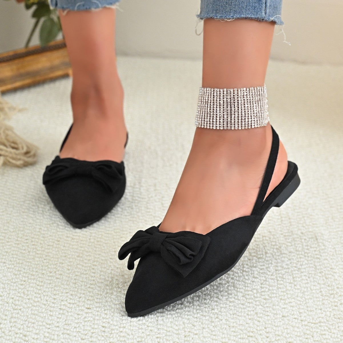 Damen Ballerinas mit stilvollem Schleifendetail und eleganter Spitze R&B