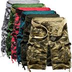 Herren Camo Cargo-Shorts mit mehreren Taschen und verstellbarem Bund R&B
