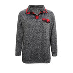 Damen Pullover mit Kragen und kariertem Detail R&B