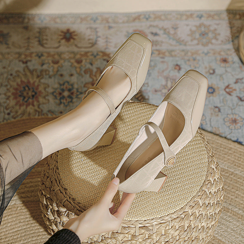 Damen elegante Slingback Ballerinas mit modischem Riemen R&B