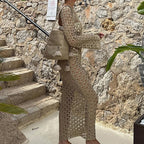 Damen Häkel-Strandkleid mit weiten Ärmeln und modernem Netzdesign R&B