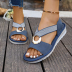 Damen Komfortable Sandalen mit Elastik-Riemen und modischem Ringdetail R&B