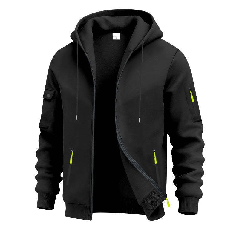 Herren funktionale Kapuzenjacke mit technischen Taschen R&B