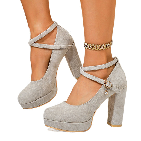 Damen Plateau-Pumps mit geflochtenem Riemen R&B
