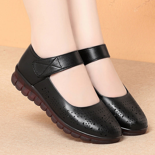 Damen Komfortable Ballerinas mit verziertem Riemen und atmungsaktivem Obermaterial R&B