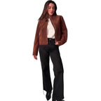 Damen elegante Wildlederjacke R&B