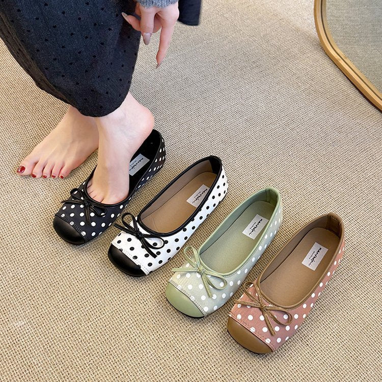 Damen Ballerinas mit verspieltem Punktedesign und zierlichem Schleifenakzent R&B