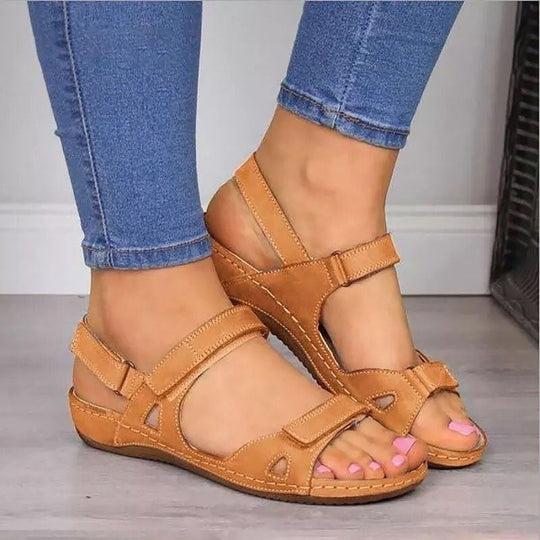 Damen Komfortable Sandalen mit verstellbaren Riemen und anatomischem Fußbett R&B