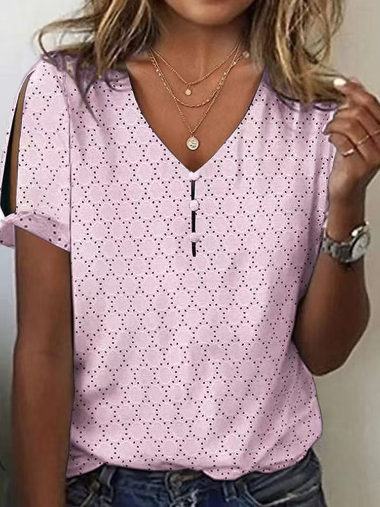 Damen Glitzernde V-Pullover Bluse