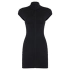 Damen figurbetontes Nachtkleid mit raffiniertem Stehkragen und Knopfleiste R&B