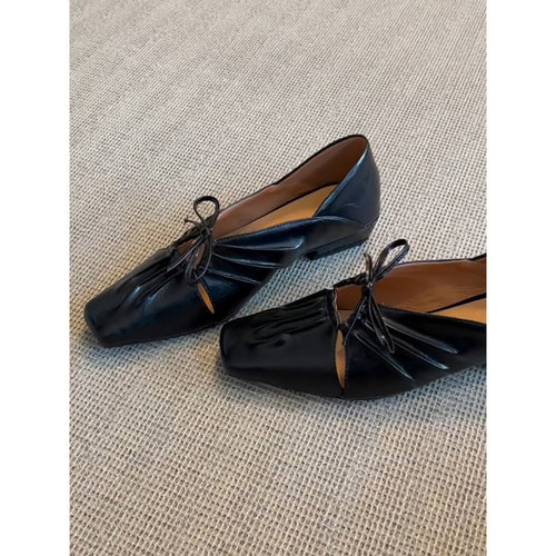 Damen Ballerinas mit raffinierten Faltendetails und elegantem Schnürverschluss R&B