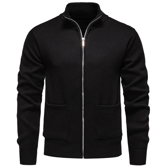 Herren Strickjacke mit modernem Reißverschluss und praktischen Taschen R&B