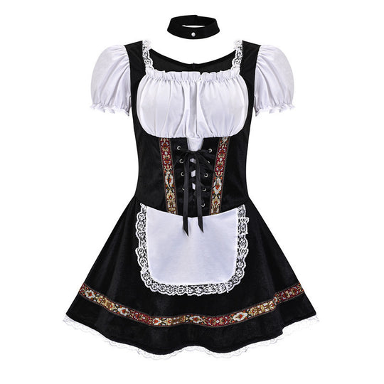 Damen Trachtenkleid mit romantischer Schnürung und dekorativen Rüschen R&B