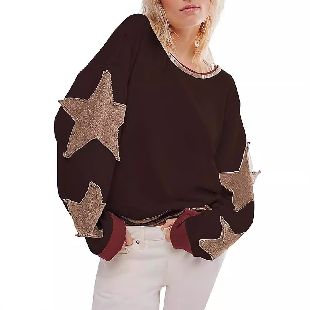 Damen lässiger Pullover mit Sternen-Design R&B