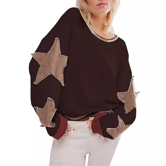 Damen lässiger Pullover mit Sternen-Design R&B