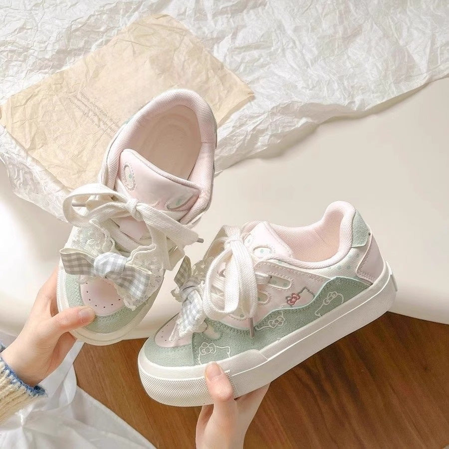 Damen Verspielte Sneakers mit dekorativem Schleifen-Design Heidi Mode
