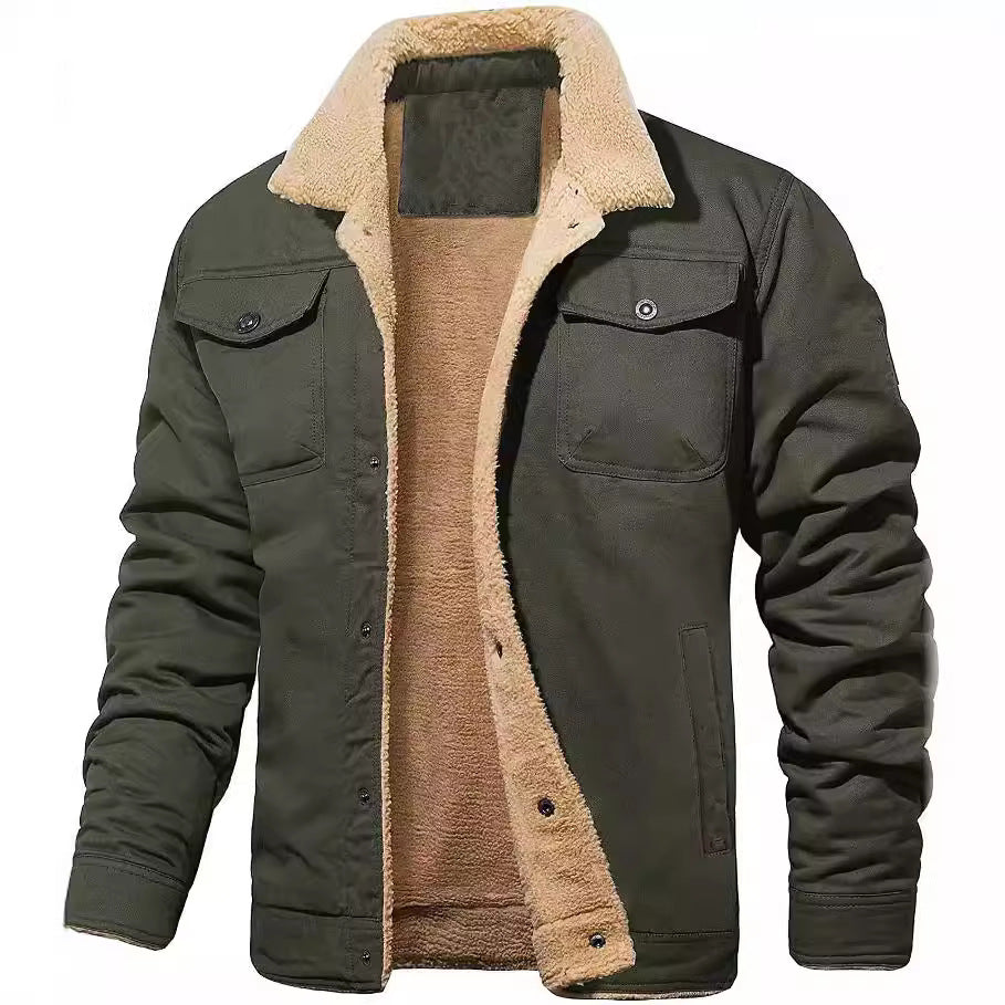 Herren gefütterte Arbeitsjacke mit hochflorigem Futter