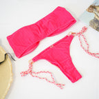 Damen Bandeau-Bikini mit raffinierten Knotendetails und verspieltem Design R&B