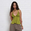 Damen Luftiges Spaghetti-Top mit gerafftem Design R&B