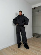 Damen Urbaner Oversized Sweatanzug mit glitzernden Akzenten R&B