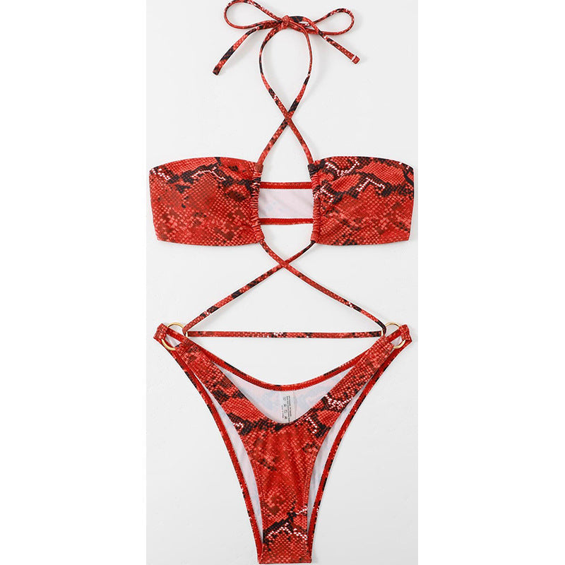 Damen Bandeau-Bikini mit kreuzenden Trägern R&B