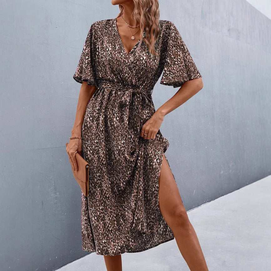 Damen Wickelkleid mit vorteilhaftem V-Ausschnitt und Taillengürtel R&B