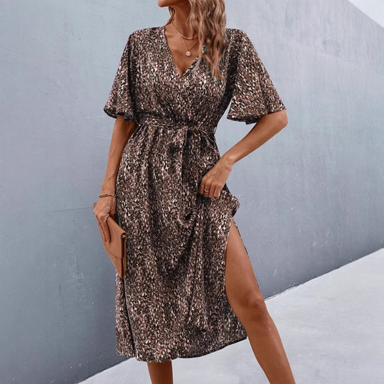 Damen Wickelkleid mit vorteilhaftem V-Ausschnitt und Taillengürtel R&B