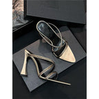 Damen elegante Slingback High Heels mit funkelnden Strassverzierungen R&B