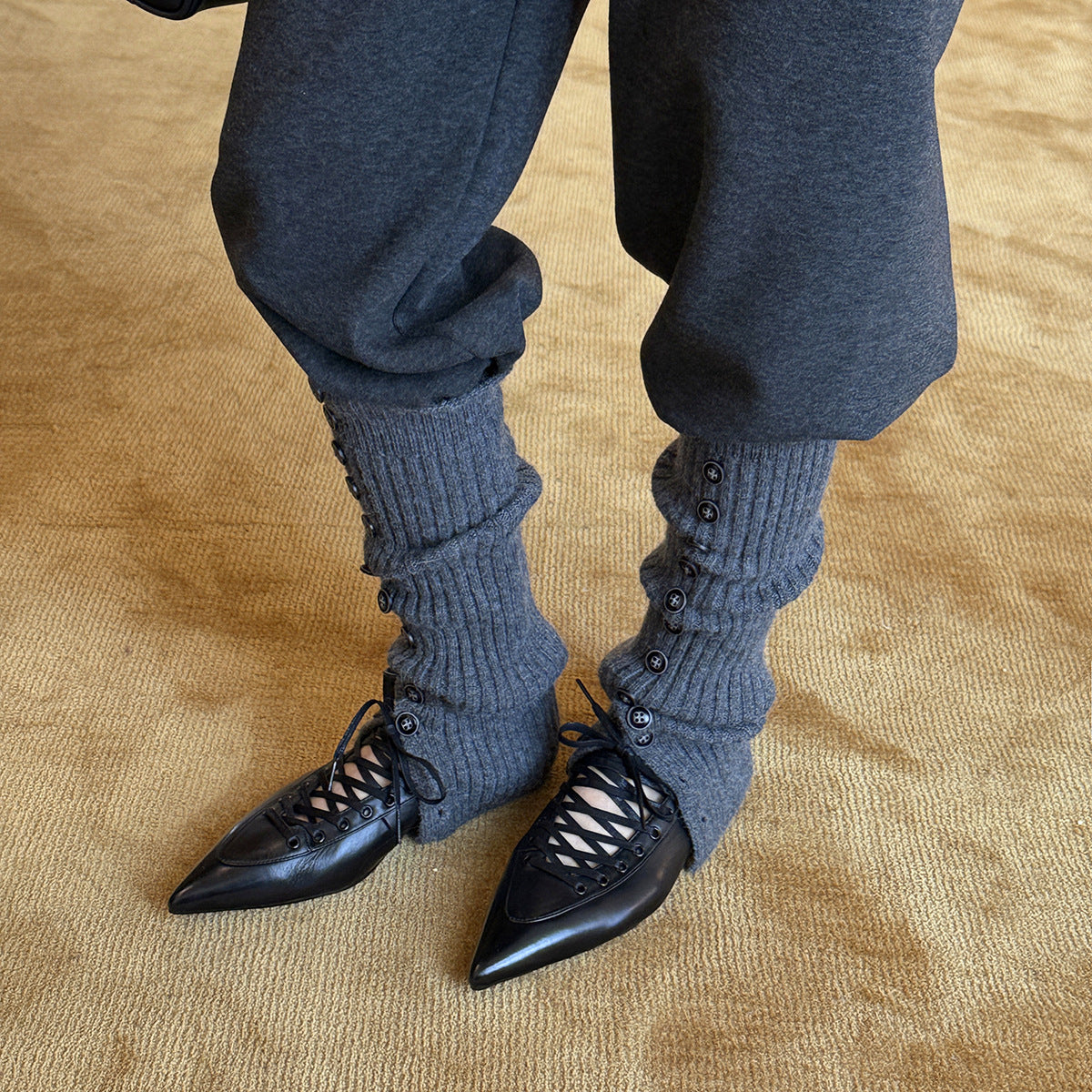 Damen Elegante und modische Schnürschuhe mit spitz zulaufender Form