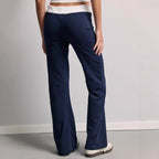 Damen Bequeme und lässige Sweatpants mit elastischem Bund und seitlichen Taschen R&B