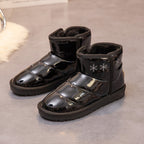 Damen modische Winterstiefel mit glänzenden Oberflächen und warmem Innenfutter R&B