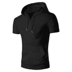 Herren lässiges Kapuzenshirt mit V-Ausschnitt und praktischer Bauchtasche R&B