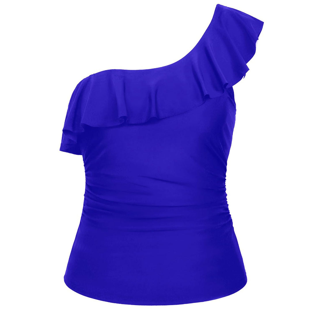 Damen Einseitiges Badeoberteil mit voluminösem Rüschendesign R&B