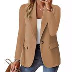Damen Eleganter Casual Blazer mit modernen Taschen und dezentem Knopf R&B