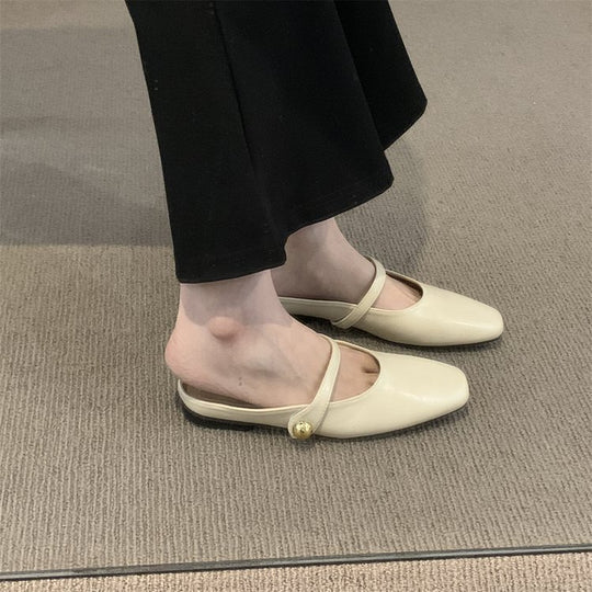 Damen elegante Ballerina-Slipper mit modischem Riemchen und Komfort-Innensohle R&B