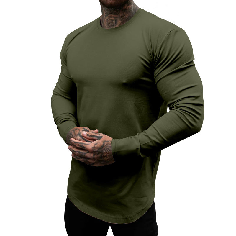 Herren Langarm-T-Shirt aus atmungsaktivem Baumwollmix mit elegantem Schnitt R&B