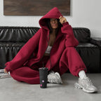 Damen weite Hoodie-Jogginghose-Kombination
