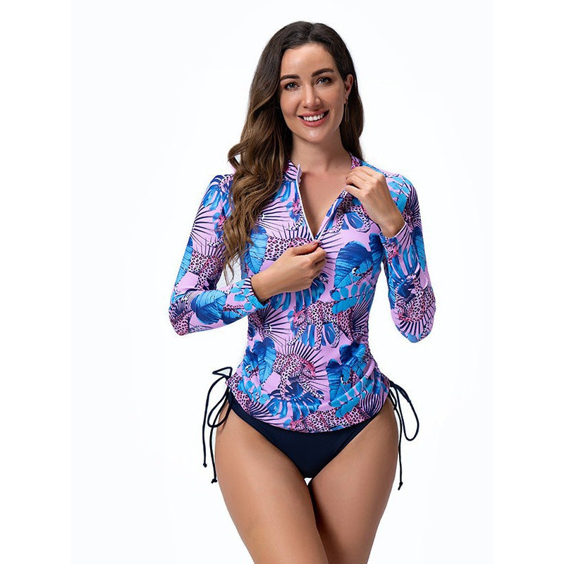 Damen Rashguard mit langem Arm und verstellbarem Saum R&B